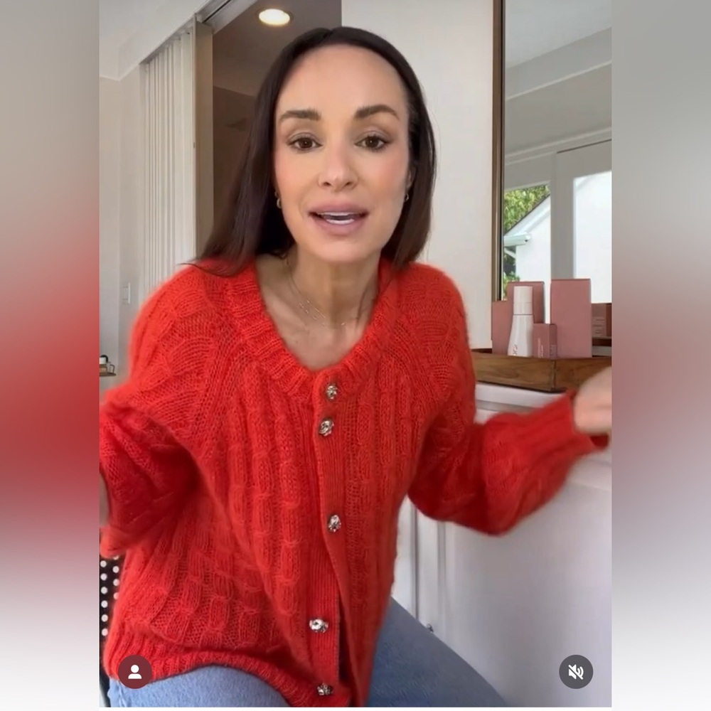 GANNI Mohair orange cardigan